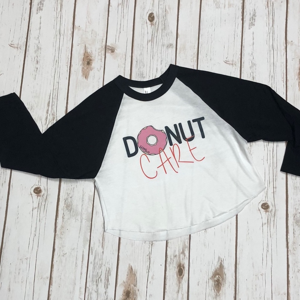 “Donut care” long sleeve crop top